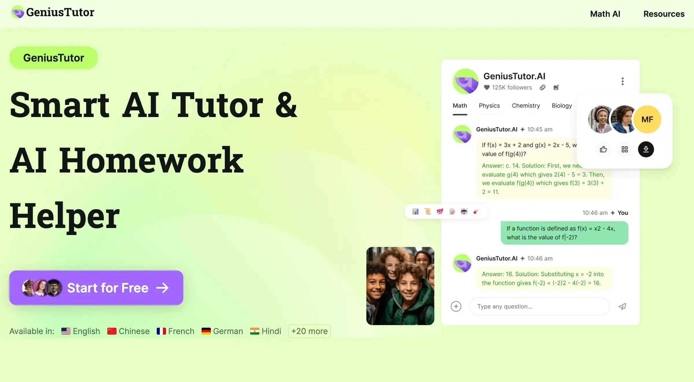 GeniusTutor - AI Tutor & Homework Solver